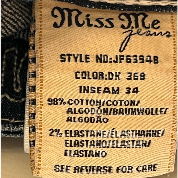 Miss Me Women's Signature Boot Floral Embroidred Jeans Blue White Size 30 - Picture 10 of 16